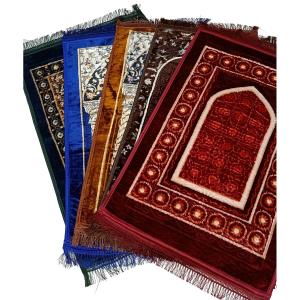 China Prayer Mat (Jaynamaz) - Extra Soft Velvet Mixed Green,Red,Silver,Golden,Chocolate,Blue,Marron, colours Form Suba International
